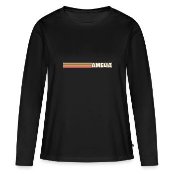 Geschenk für Amelia - Frauen Premium Bio Langarmshirt - Schwarz - Vorne - Julia (174cm)