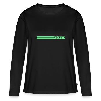 Style Alexis - T-shirt manches longues Premium bio Femme - noir - Devant - Julia (174cm)
