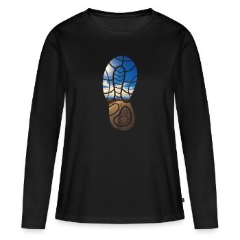 Running jogging running running fitness fitness - T-shirt manches longues Premium bio Femme - noir - Devant - Julia (174cm)