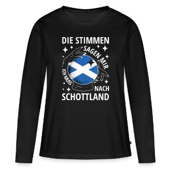 Schottland Flagge Schottische Fahne Alba GB UK - Frauen Premium Bio Langarmshirt - Schwarz - Vorne - Julia (174cm)