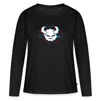 Glitched - Frauen Premium Bio Langarmshirt - Schwarz - Vorne - Julia (174cm)