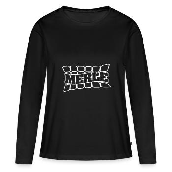 Nom Merle - T-shirt manches longues Premium bio Femme - noir - Devant - Julia (174cm)