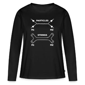 Théorie des cordes Mécanique quantique - T-shirt manches longues Premium bio Femme - noir - Devant - Julia (174cm)