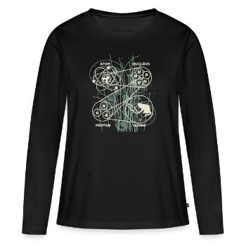 Mécanique quantique Théorie des cordes - T-shirt manches longues Premium bio Femme - noir - Devant - Julia (174cm)