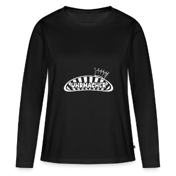 Horloger - T-shirt manches longues Premium bio Femme - noir - Devant - Julia (174cm)