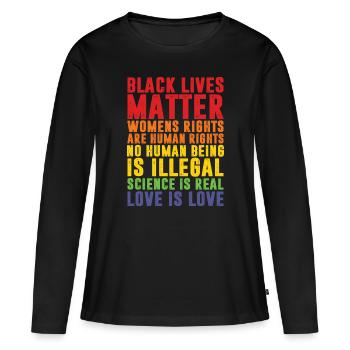 Black Lives Matter - T-shirt manches longues Premium bio Femme - noir - Devant - Julia (174cm)
