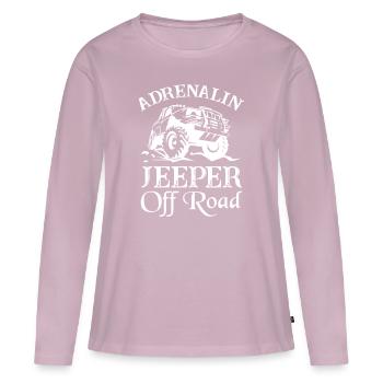 Adrenalin Jeeper Off Road - Frauen Premium Bio Langarmshirt - Altrosa - Vorne - Julia (174cm)