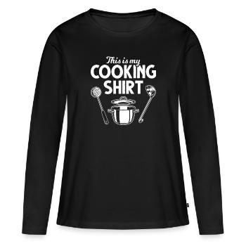 Cuisine cuisine amusante cuisine - T-shirt manches longues Premium bio Femme - noir - Devant - Julia (174cm)