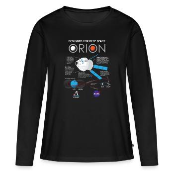 NASA Conception du Vaisseau Spatial Orion - T-shirt manches longues Premium bio Femme - noir - Devant - Julia (174cm)