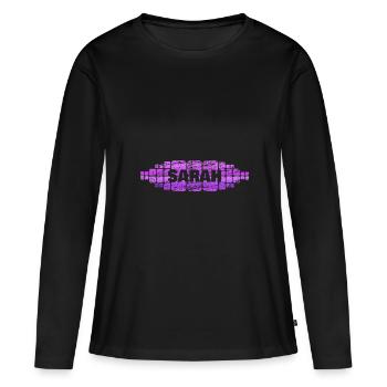 Maman Sarah - T-shirt manches longues Premium bio Femme - noir - Devant - Julia (174cm)