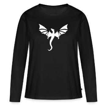 Dragon blanc - T-shirt manches longues Premium bio Femme - noir - Devant - Julia (174cm)