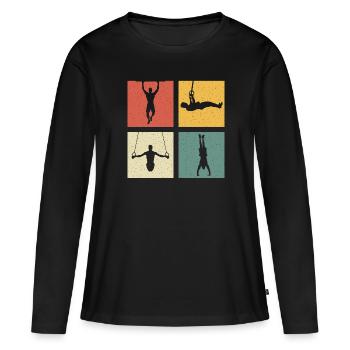 Retro Muscu Street Workout Calisthenics - Women's Premium Organic Long Sleeve Shirt - black - Front - Julia (174cm)