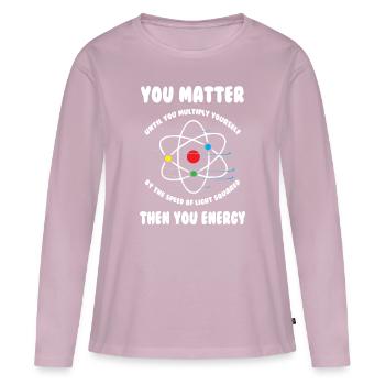 You Matter Science - Frauen Premium Bio Langarmshirt - Altrosa - Vorne - Julia (174cm)