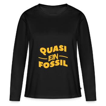 un fossile - T-shirt manches longues Premium bio Femme - noir - Devant - Julia (174cm)