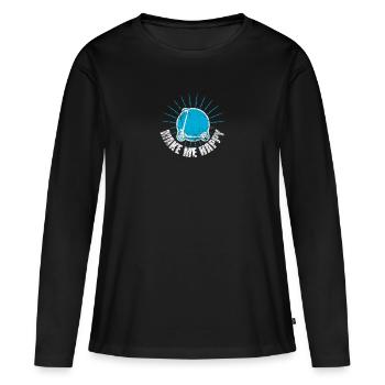 Tretroller Elektroroller Rollerfahrer - Frauen Premium Bio Langarmshirt - Schwarz - Vorne - Julia (174cm)