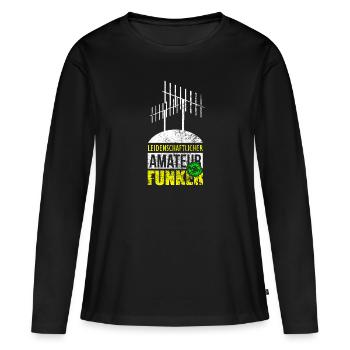 Antenne Funker Amateurfunker Geschenk - Frauen Premium Bio Langarmshirt - Schwarz - Vorne - Julia (174cm)
