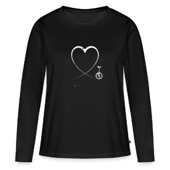J'aime monocycle monocycle - T-shirt manches longues Premium bio Femme - noir - Devant - Julia (174cm)