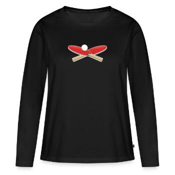 Table tennis racket with table tennis ball - Women's Premium Organic Long Sleeve Shirt - black - Front - Julia (174cm)