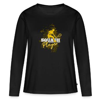 squash - T-shirt manches longues Premium bio Femme - noir - Devant - Julia (174cm)