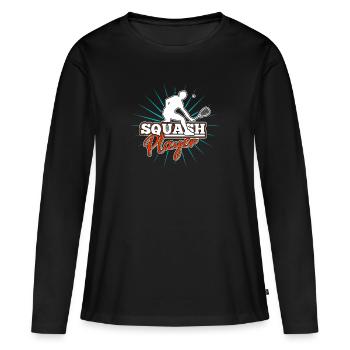 squash - T-shirt manches longues Premium bio Femme - noir - Devant - Julia (174cm)