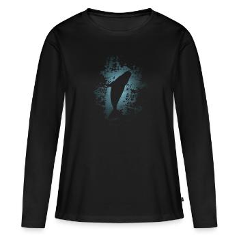 Aileron de cachalot sous l'eau - T-shirt manches longues Premium bio Femme - noir - Devant - Julia (174cm)