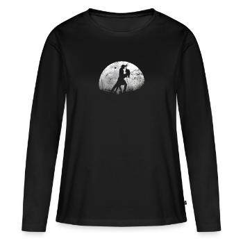Funny saying dance dance floor dance - Women's Premium Organic Long Sleeve Shirt - black - Front - Julia (174cm)