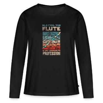 Vintage recorder - Women's Premium Organic Long Sleeve Shirt - black - Front - Julia (174cm)