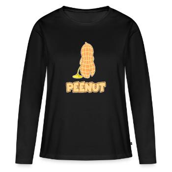peenut nuss erdnuss baby pipi - Frauen Premium Bio Langarmshirt - Schwarz - Vorne - Julia (174cm)