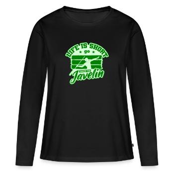 Speerwerfen Speerwurf - Frauen Premium Bio Langarmshirt - Schwarz - Vorne - Julia (174cm)