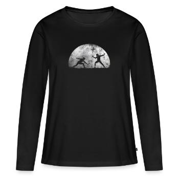 Duel d'escrime lunaire - T-shirt manches longues Premium bio Femme - noir - Devant - Julia (174cm)
