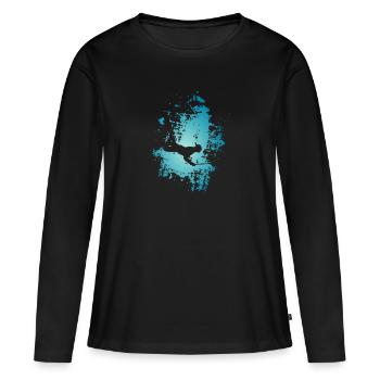 Diver spear spearfishing - Women's Premium Organic Long Sleeve Shirt - black - Front - Julia (174cm)