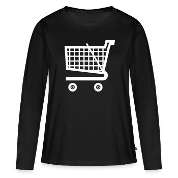 chariot - T-shirt manches longues Premium bio Femme - noir - Devant - Julia (174cm)