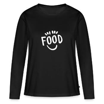 Essen - Frauen Premium Bio Langarmshirt - Schwarz - Vorne - Julia (174cm)