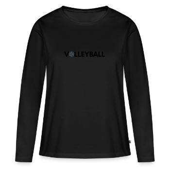 Mein Lieblingssport Volleyball - Frauen Premium Bio Langarmshirt - Schwarz - Vorne - Julia (174cm)