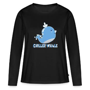 Chiller Whale - Frauen Premium Bio Langarmshirt - Schwarz - Vorne - Julia (174cm)