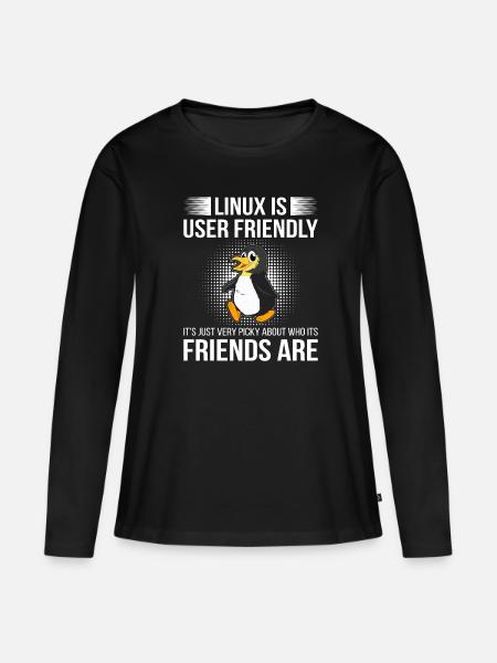 Linux ist benutzerfreundlich - Cloud Computing - Frauen Premium Bio Langarmshirt - Schwarz