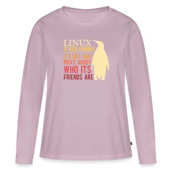 Linux Is User Friendly - Cloud Computing Engineer - Frauen Premium Bio Langarmshirt - Altrosa - Vorne - Julia (174cm)