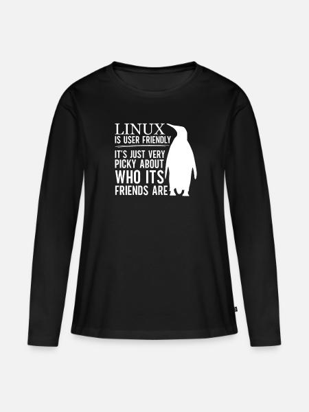 Linux Is User Friendly - Cloud Computing Engineer - Frauen Premium Bio Langarmshirt - Schwarz