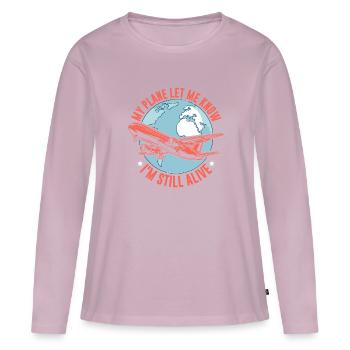 Airline Pilot Pun Flugzeugpilot - Frauen Premium Bio Langarmshirt - Altrosa - Vorne - Julia (174cm)