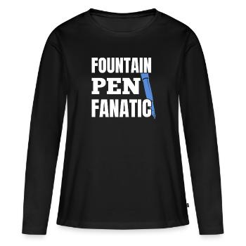Stylo plume Fanatic Writing Instrument Stylo plume - T-shirt manches longues Premium bio Femme - noir - Devant - Julia (174cm)
