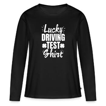 Examen de conduite - Examen de conduite Permis de conduire - T-shirt manches longues Premium bio Femme - noir - Devant - Julia (174cm)