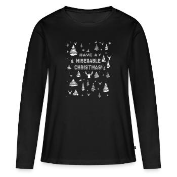 Avoir une potence de Noël misérable Humour Réveillon de Noël - T-shirt manches longues Premium bio Femme - noir - Devant - Julia (174cm)