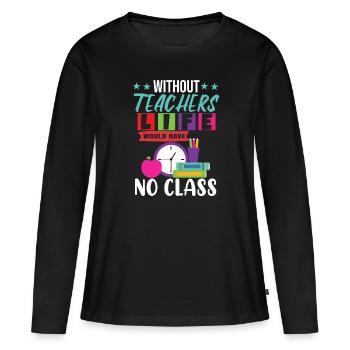 Teaching Class - Women's Premium Organic Long Sleeve Shirt - black - Front - Julia (174cm)
