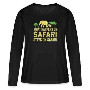 Que se passe-t-il sur Safari reste sur Safari Africa - T-shirt manches longues Premium bio Femme - noir - Devant - Julia (174cm)