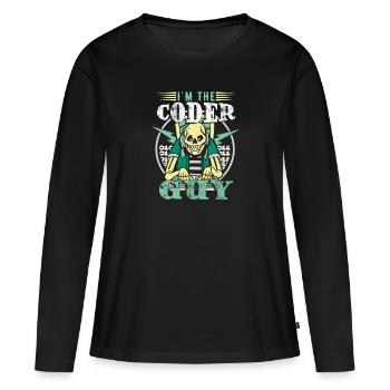 Je suis le codeur - T-shirt manches longues Premium bio Femme - noir - Devant - Julia (174cm)