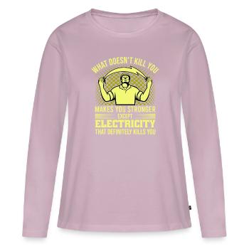 High Voltage Electrician Power Grid - Women's Premium Organic Long Sleeve Shirt - dusky pink - Front - Julia (174cm)