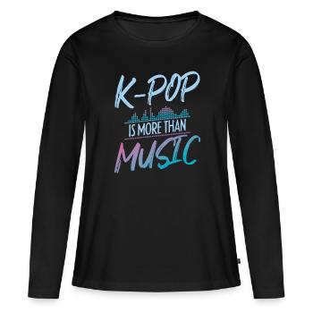 Musique pop coréenne - T-shirt manches longues Premium bio Femme - noir - Devant - Julia (174cm)