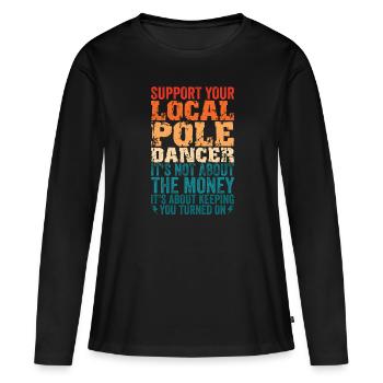 High Voltage Electrician Power Grid - Women's Premium Organic Long Sleeve Shirt - black - Front - Julia (174cm)