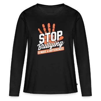 Anti-Bullying Orange Bully Awareness - Women's Premium Organic Long Sleeve Shirt - black - Front - Julia (174cm)