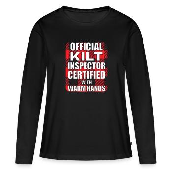 Kilt écossais disant jupe écossaise Écosse - T-shirt manches longues Premium bio Femme - noir - Devant - Julia (174cm)